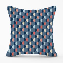 Warren Reed - Designer Geometric Pattern Outdoor Cushion in Blue - Size: 45 cm x 45 cm - thumbnail 1