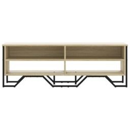 Berkfield Home TV Cabinet Sonoma Oak 122x34x41 cm Engineered Wood in Brown - Size: 122 x 34 x 41 cm - thumbnail 4