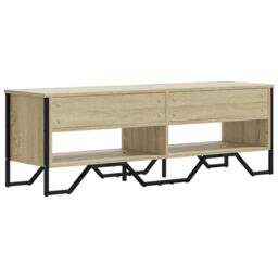 Berkfield Home TV Cabinet Sonoma Oak 122x34x41 cm Engineered Wood in Brown - Size: 122 x 34 x 41 cm - thumbnail 6