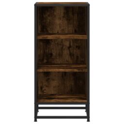 Berkfield Home Sideboard Smoked Oak 35.5x35x76 cm Engineered Wood & Metal in Brown - thumbnail 4