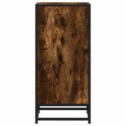 Berkfield Home Sideboard Smoked Oak 35.5x35x76 cm Engineered Wood & Metal in Brown - thumbnail 5