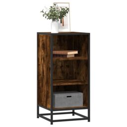 Berkfield Home Sideboard Smoked Oak 35.5x35x76 cm Engineered Wood & Metal in Brown - thumbnail 1
