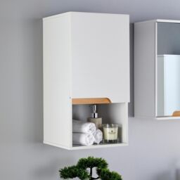 Home Source Bathroom Floor Cabinet White 3 Storage Shelves Vanity Organiser