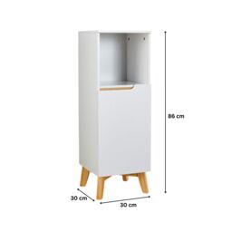 Home Source Bathroom Floor Cabinet White 3 Storage Shelves Vanity Organiser - thumbnail 9