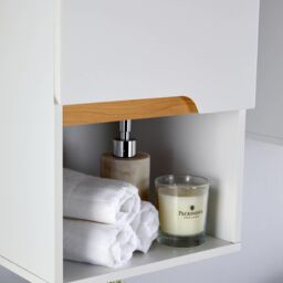Home Source Bathroom Floor Cabinet White 3 Storage Shelves Vanity Organiser - thumbnail 4