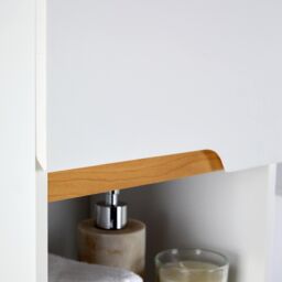 Home Source Bathroom Floor Cabinet White 3 Storage Shelves Vanity Organiser - thumbnail 5