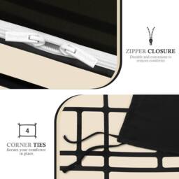 Pamposh Luxury Duvet Cover Set King Size Reversible Quilt Covers in Taupe - Size: Double - thumbnail 9