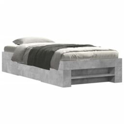 Berkfield Home Bed Frame without Mattress Concrete Grey 75x190cm Engineered Wood - Size: 75x190 cm - thumbnail 2