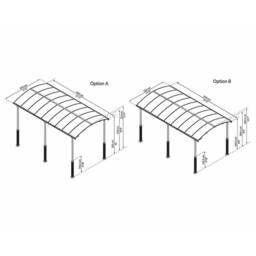 Palram Alpine Carport Kit 6400 RV - L649 x W352 x H307 - Grey - thumbnail 4