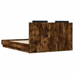 Berkfield Home Bed Frame without Mattress Smoked Oak 120x190 cm Small Double in Brown - thumbnail 6