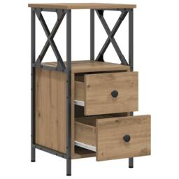 Berkfield Home Bedside Cabinet Artisan Oak 34x35.5x70 cm Engineered Wood in Brown - thumbnail 7