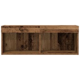 Berkfield Home TV Wall Cabinet with LED Lights Old Wood 80x30x30 cm in Brown - Size: 80 x 30 x 30 cm - thumbnail 7
