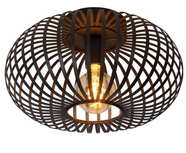Lucide 'MANUELA' Stylish Dimmable Indoor LED Flush Ceiling Light 1xE27 in Black - image 1