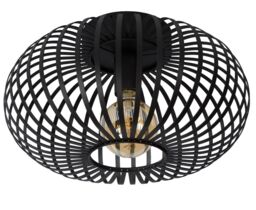 Lucide 'MANUELA' Stylish Dimmable Indoor LED Flush Ceiling Light 1xE27 in Black - thumbnail 2