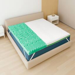 The White Stone Memory Foam Mattress Topper, 5cm Hypoallergenic in White - Size: Small Double - thumbnail 2