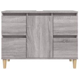 Berkfield Home Sink Cabinet Grey Sonoma 80x33x60 cm Engineered Wood - Size: 80 x 33 x 60 cm - thumbnail 5