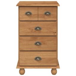 Berkfield Home Beautiful Chest of Drawers 'ASKIM'Honey Brown 45.8x40x79 cm Solid - thumbnail 6