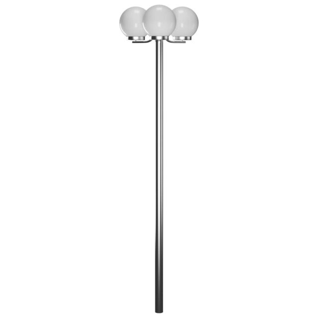 Berkfield Home Garden Lamp Post 3 Lamps 220 cm in White - image 1