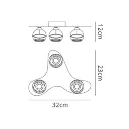 Netlighting Loop Ceiling 3 Light G9 Antique Brass in Bronze - thumbnail 2