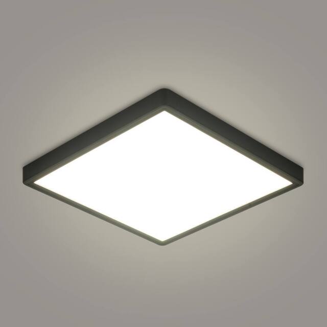 Goeco LED Ceiling Light 4500K 36W Square for Bathroom Bedroom Hallway in Black - image 1