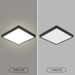Goeco LED Ceiling Light 4500K 36W Square for Bathroom Bedroom Hallway in Black - thumbnail 6