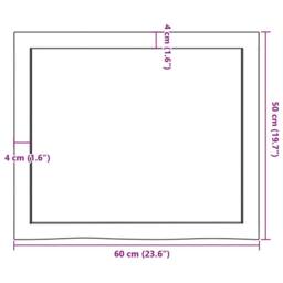 Berkfield Home Table Top 60x50x(2-4) cm Untreated Solid Wood Oak in Natural - thumbnail 9