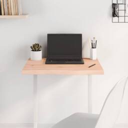 Berkfield Home Table Top 60x50x(2-4) cm Untreated Solid Wood Oak in Natural - thumbnail 2