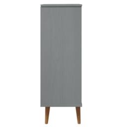 Berkfield Home Shoe Cabinet MOLDE Grey 59, 5x35x103 cm Solid Wood Pine - Size: 5 x 35 x 103 cm - thumbnail 6