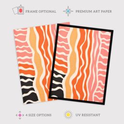 "Wee Blue Coo Wall Art Print The Sand After The Sea 2 Abstract Waves Living Room Framed in Pink - Size: W12"" x H16""" - thumbnail 2