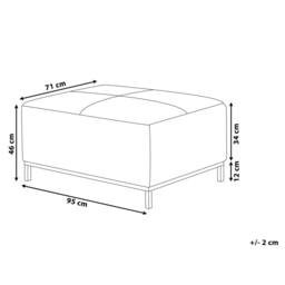 Wyld and Coco Aurea Beige Genuine Leather Ottoman Footstool - Minimalist Rectangular - thumbnail 4
