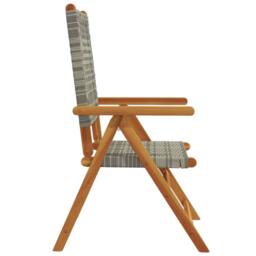 Berkfield Home Reclining Garden Chairs 8 pcs Grey Poly Rattan & Solid Wood - thumbnail 5
