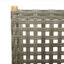 Berkfield Home Reclining Garden Chairs 8 pcs Grey Poly Rattan & Solid Wood - thumbnail 9