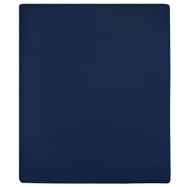 Berkfield Home Jersey Fitted Sheet Navy Blue 100x200 cm Cotton - image 1