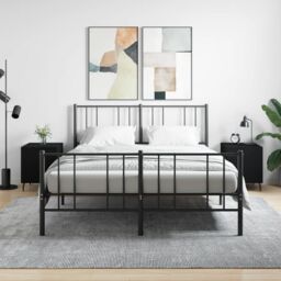 Berkfield Home Bedside Cabinets 2 pcs Black 40x40x50 cm Engineered Wood - Size: 40 x 40 x 50 cm - thumbnail 1