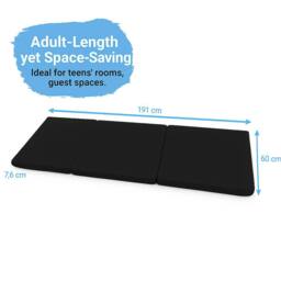 House of Home Fold Out Z Bed Single Size Chair Bed Folding Guest Sofa Black - thumbnail 5