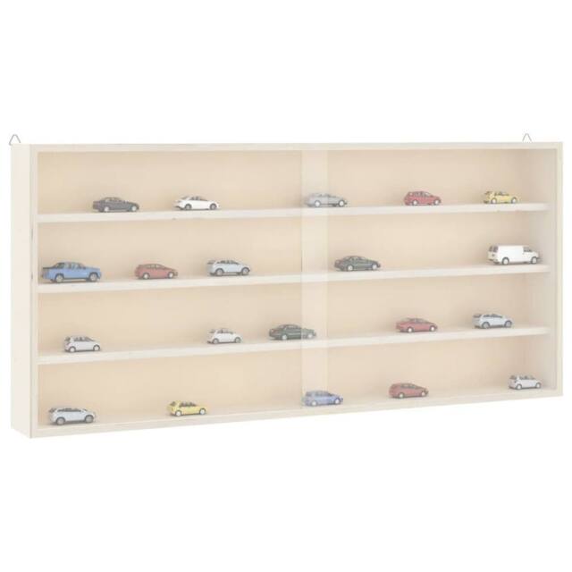 Berkfield Home Wall Display Cabinet with Doors 80x8.5x37 cm in Cream - image 1