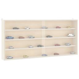 Berkfield Home Wall Display Cabinet with Doors 80x8.5x37 cm in Cream - thumbnail 1