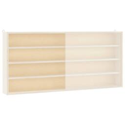 Berkfield Home Wall Display Cabinet with Doors 80x8.5x37 cm in Cream - thumbnail 4
