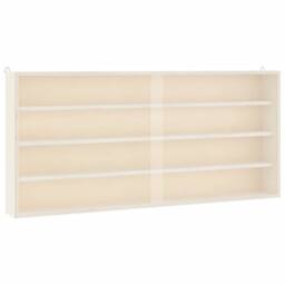 Berkfield Home Wall Display Cabinet with Doors 80x8.5x37 cm in Cream - thumbnail 2