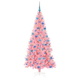Berkfield Home Lush Christmas Tree with 300 LEDs with Stand Pink 180 cm PVC