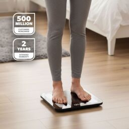 Geepas Smart Bluetooth Body Weighing Scale with 14 Health Metrics & LED Display 180kg/400lb Capacity in Black - thumbnail 2