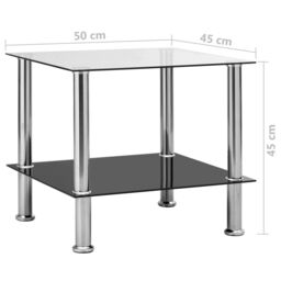 Berkfield Home Side Table Transparent 45x50x45 cm Tempered Glass in Clear - Size: 45 x 50 x 45 cm - thumbnail 6