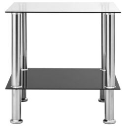Berkfield Home Side Table Transparent 45x50x45 cm Tempered Glass in Clear - Size: 45 x 50 x 45 cm - thumbnail 5