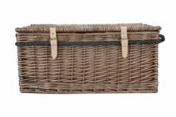 Red Hamper Wicker 62cm Antique Wash Picnic Basket in Grey - thumbnail 4