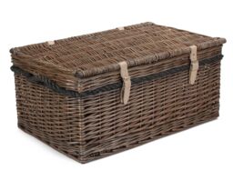 Red Hamper Wicker 62cm Antique Wash Picnic Basket in Grey - thumbnail 3