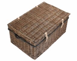 Red Hamper Wicker 62cm Antique Wash Picnic Basket in Grey - thumbnail 2