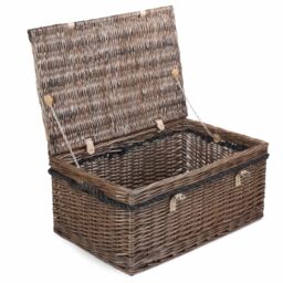 Red Hamper Wicker 62cm Antique Wash Picnic Basket in Grey