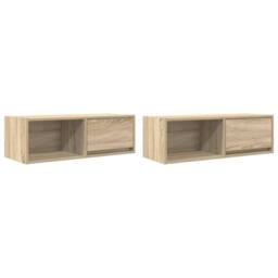 Berkfield Home TV Cabinets 2 pcs Sonoma Oak 80x31x25.5 cm Engineered Wood in Natural - thumbnail 3
