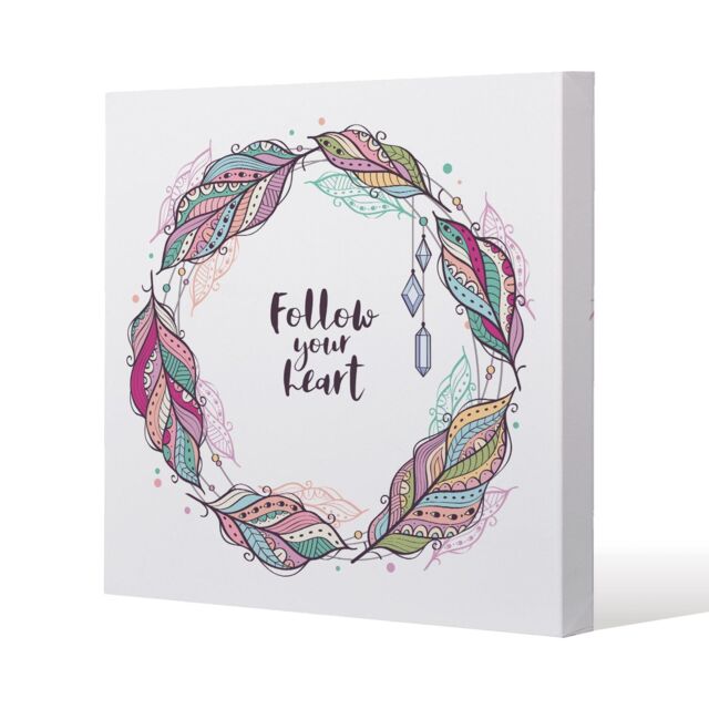 Benjamin Tate Design Follow your heart (Canvas Print) / 101 x 101 x 4cm in Natural - Size: 101 x 101 x 4 cm - image 1