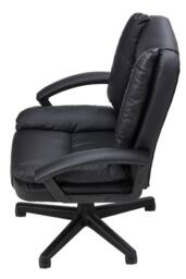 Living and Home Height-Adjustable Reclining Office Chair with Armrests and Tilt Function in Black - thumbnail 4